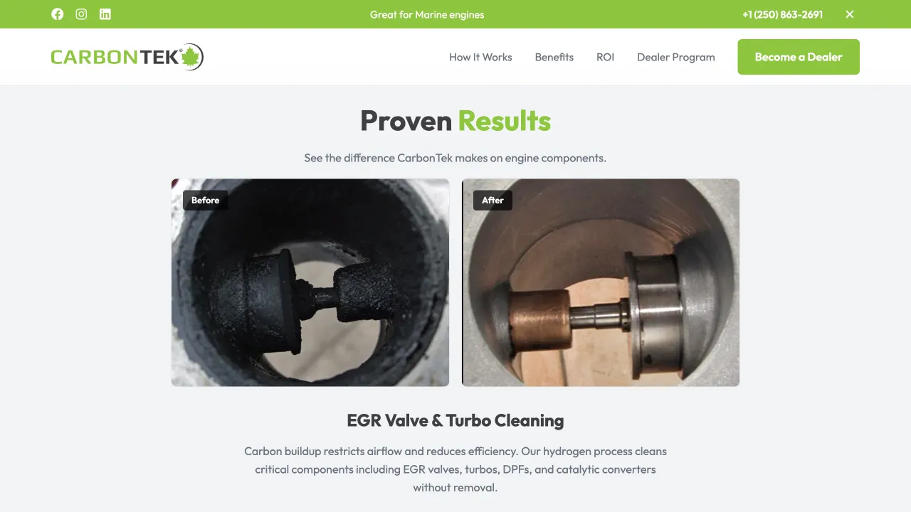 CarbonTek - CarbonTek Website Screenshot 2 - Professional Web Design Portfolio by TheBomb® Digital Marketing in Toronto, Vancouver, Calgary, Ottawa, Montreal, Kelowna, Canada